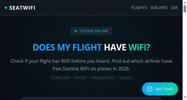 Screenshot of seatwifi.com