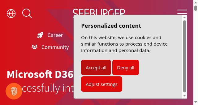 Screenshot of seeburger.com