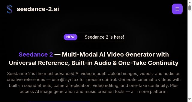 Screenshot of seedance-2.ai
