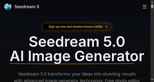 Screenshot of seedream-5.art