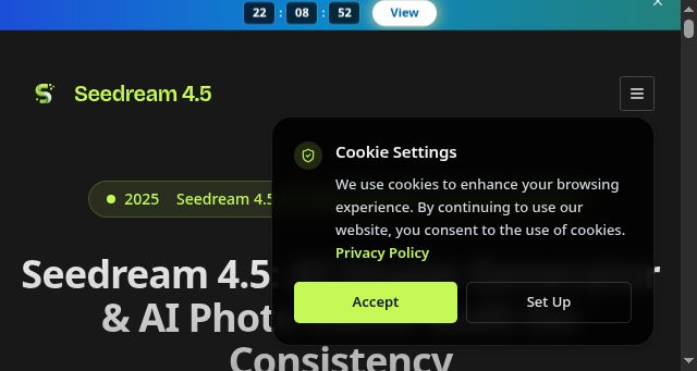 Screenshot of seedream4-5.com