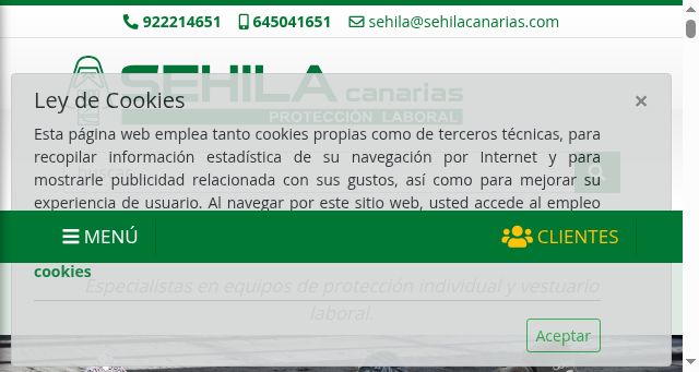 Screenshot of sehilacanarias.com
