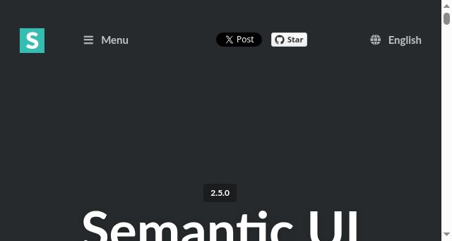 Screenshot of semantic-ui.com