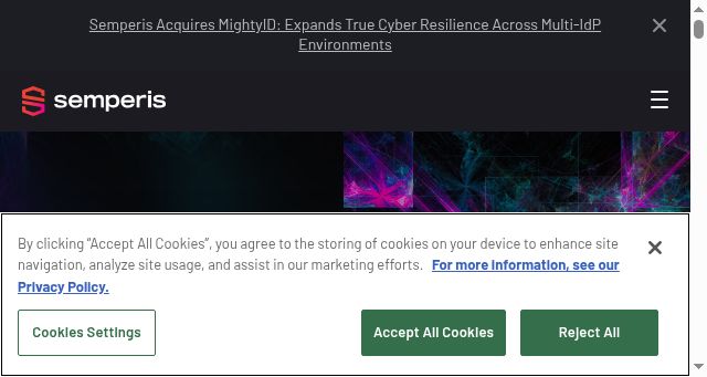 Screenshot of semperis.com