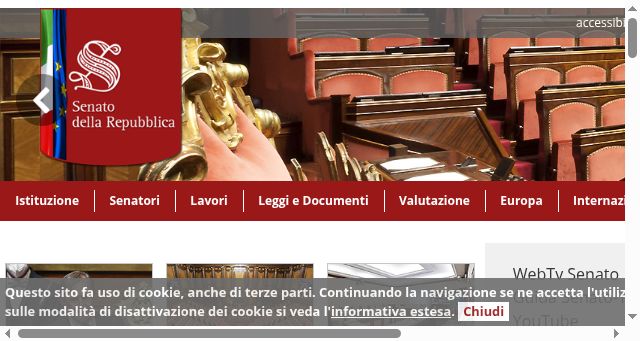 Screenshot of senato.it