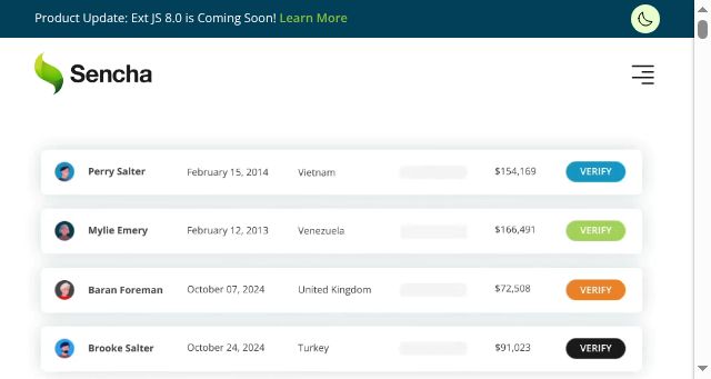 Screenshot of sencha.com