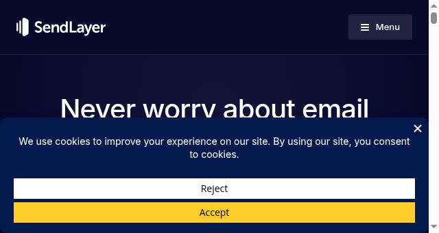 Screenshot of sendlayer.com