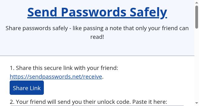 Screenshot of sendpasswords.net