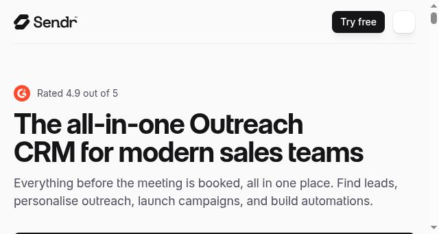 Screenshot of sendr.ai