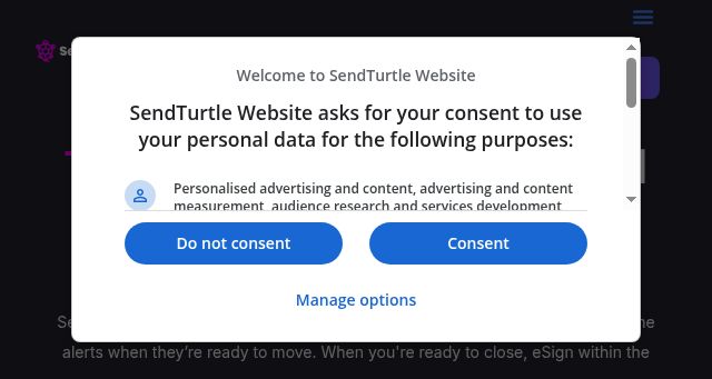Screenshot of sendturtle.com