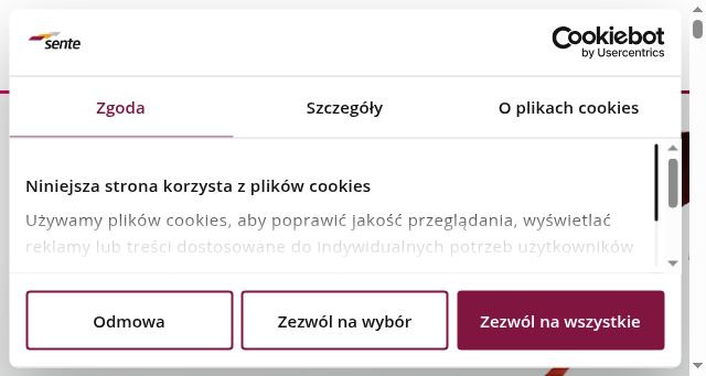 Screenshot of sente.pl