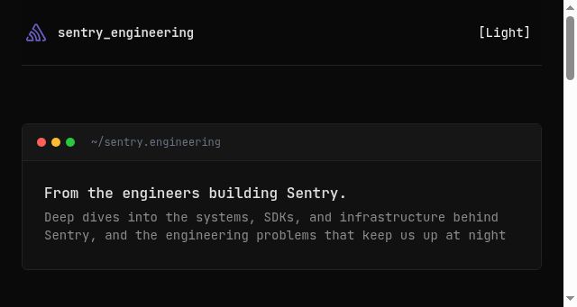 Screenshot of sentry.engineering
