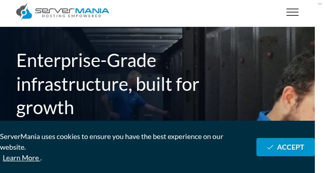 Screenshot of servermania.com