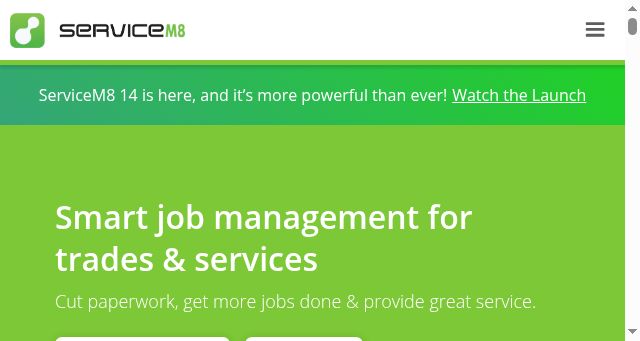 Screenshot of servicem8.com