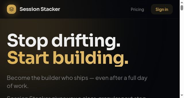 Screenshot of sessionstacker.com