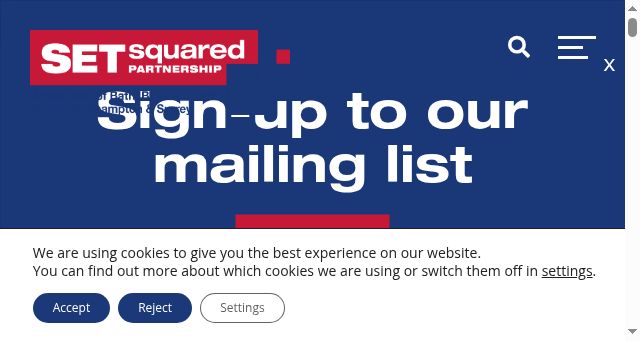 Screenshot of setsquared.co.uk