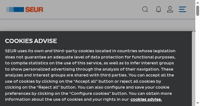 Screenshot of seur.com