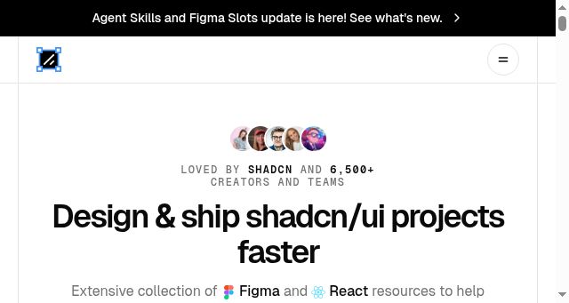 Screenshot of shadcndesign.com