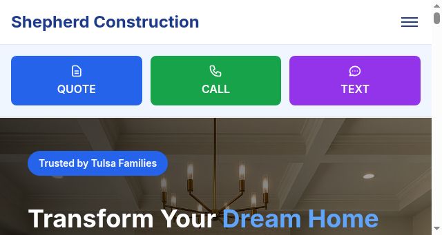 Screenshot of shepherd.construction