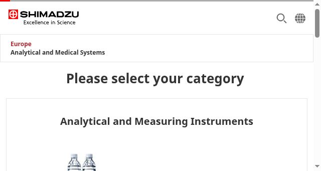 Screenshot of shimadzu.eu