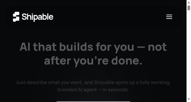 Screenshot of shipable.ai