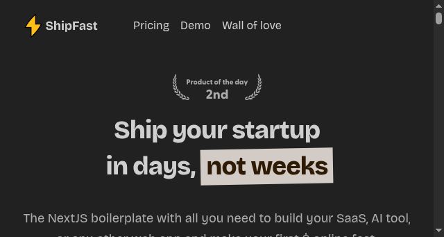 Screenshot of shipfa.st