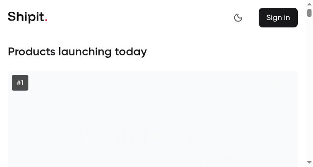 Screenshot of shipit.buzz
