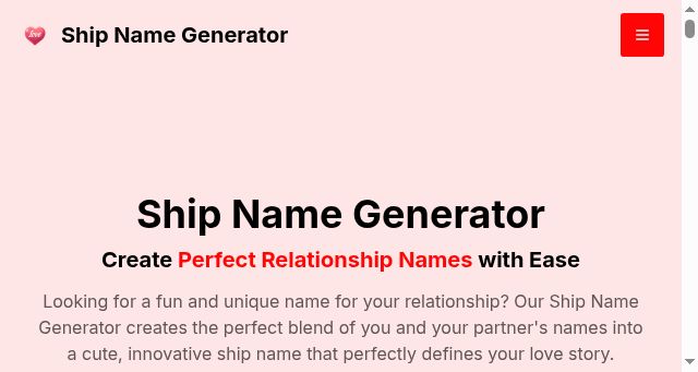 Screenshot of shipname.cc