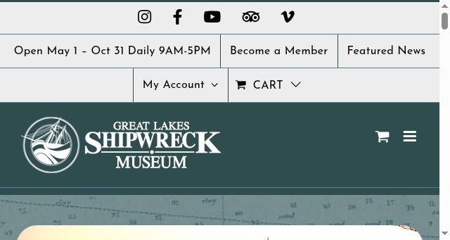 Screenshot of shipwreckmuseum.com