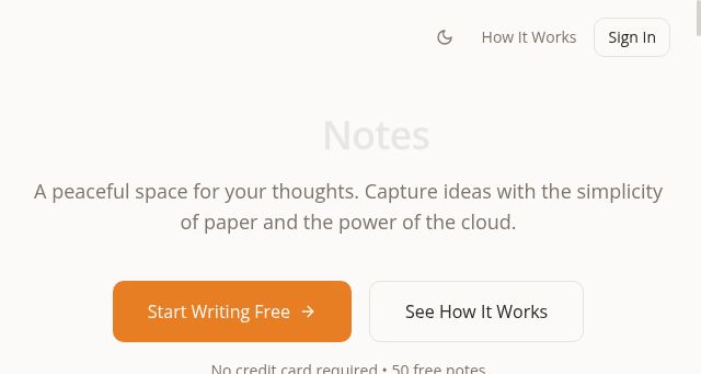 Screenshot of shirunotes.com