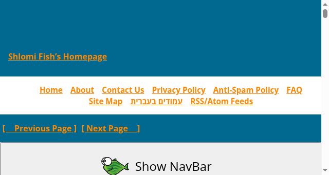 Screenshot of shlomifish.org