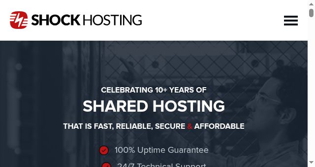 Screenshot of shockhosting.com
