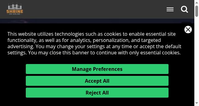 Screenshot of shrineonairline.com
