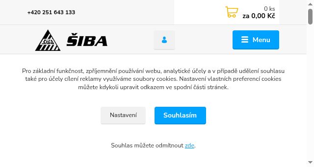 Screenshot of siba.cz