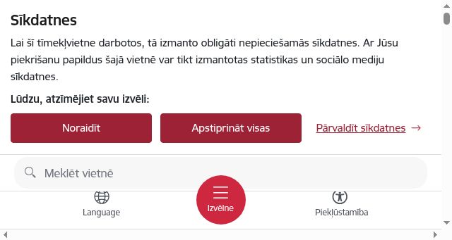 Screenshot of sif.gov.lv