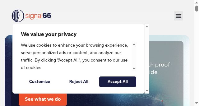 Screenshot of signal65.com