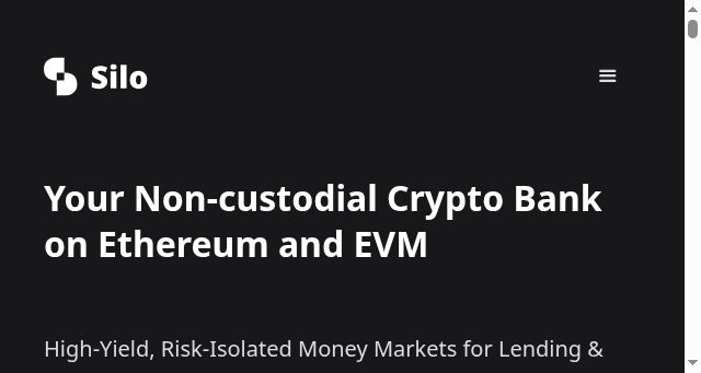 Screenshot of silo.finance