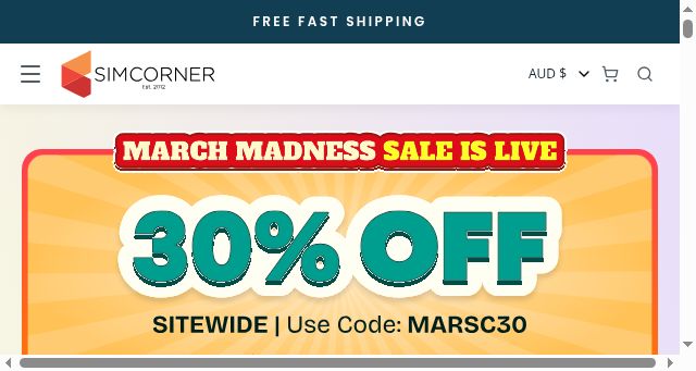 Screenshot of simcorner.com