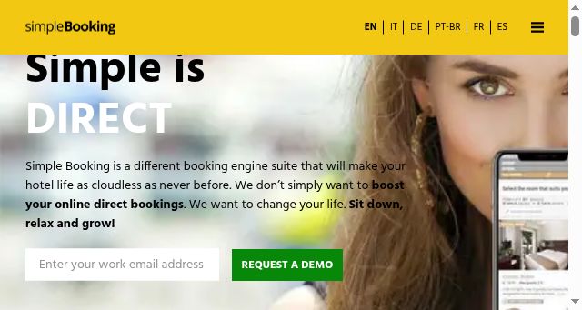 Screenshot of simplebooking.travel