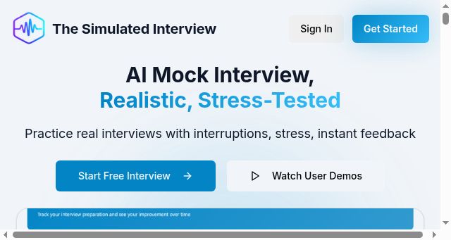 Screenshot of simulinterview.com