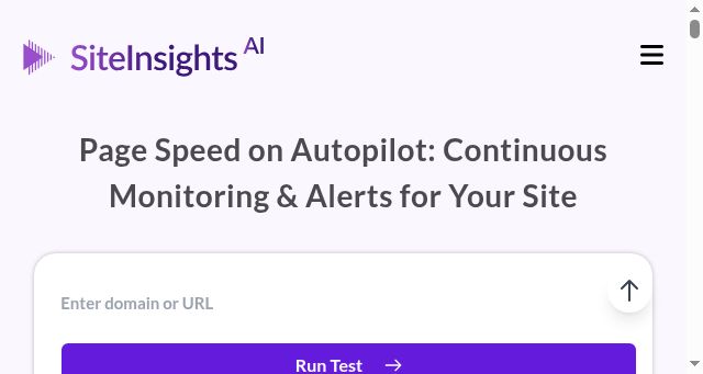 Screenshot of siteinsightsai.com