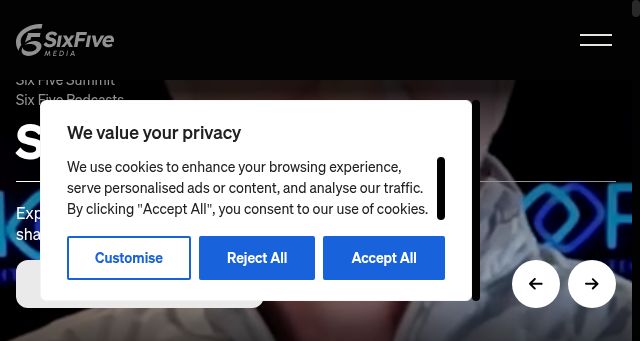 Screenshot of sixfivemedia.com