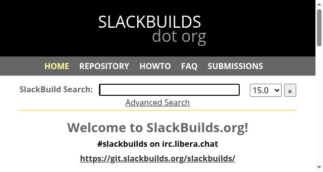 Screenshot of slackbuilds.org