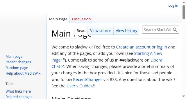 Screenshot of slackwiki.com