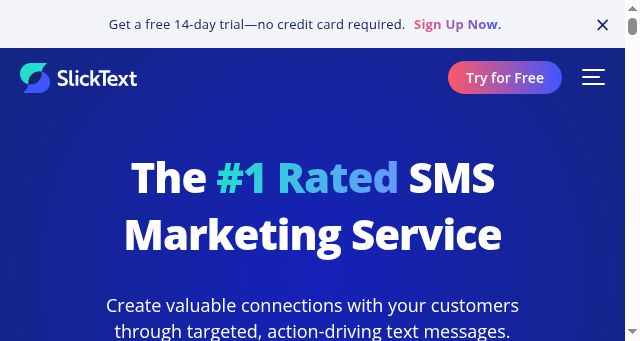 Screenshot of slicktext.com