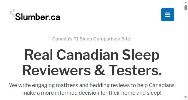 Screenshot of slumber.ca