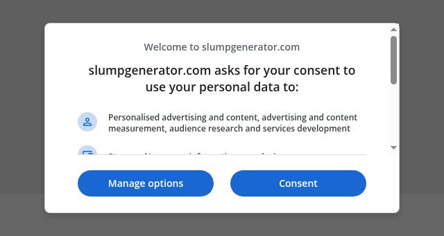 Screenshot of slumpgenerator.com