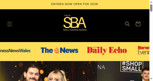 Screenshot of smallbusinessawardsuk.co.uk