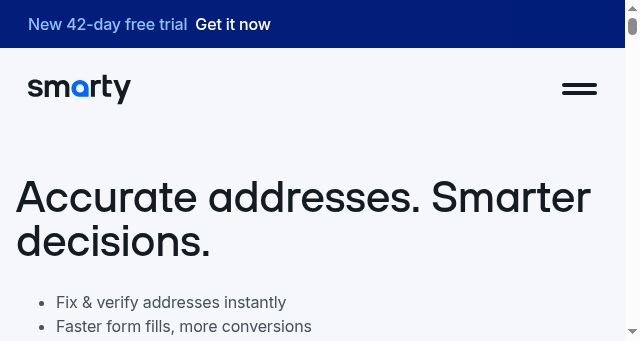 Screenshot of smarty.com