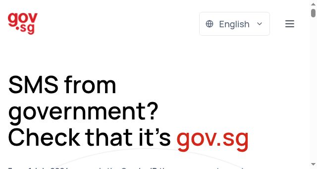 Screenshot of sms.gov.sg
